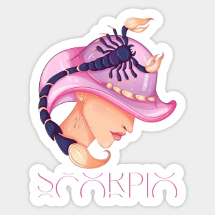 Scorpio Zodiac Sign Beautiful Girl Sticker